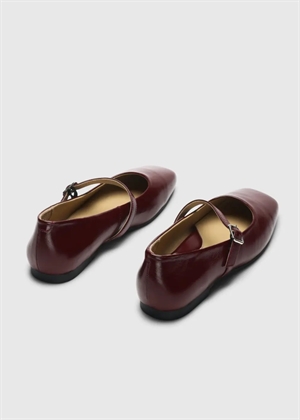 Iris leather squared buckle ballerina Anemone Selected Femme 